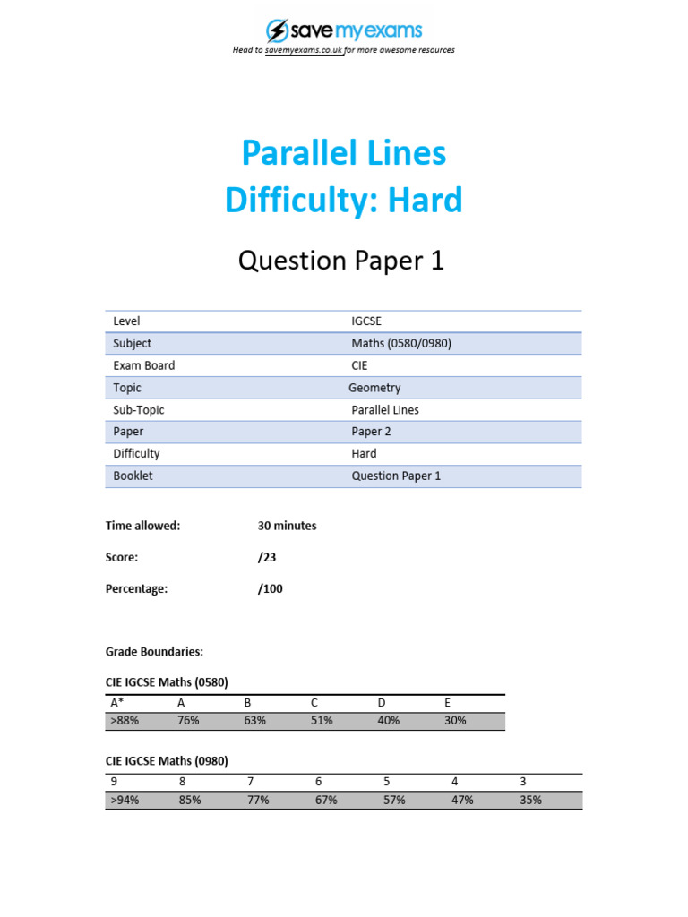 E4.7c Parallel Lines 2B Topic Booklet 1 1 | PDF | Circle | Euclidean ...
