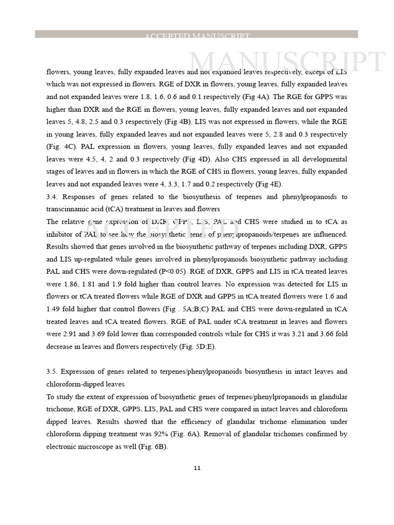 Ccepted Manuscript A | PDF | Biological Processes | Metabolism