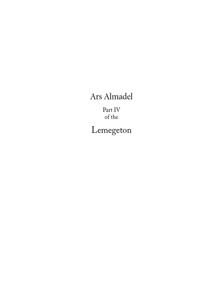 Ars Almadel: Solomon's Angelic Art | PDF