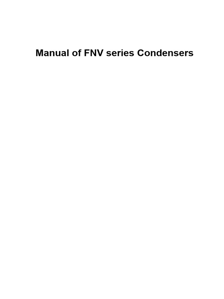 Manual For The Condenserpdf | PDF | Heat Exchanger | Home Appliance