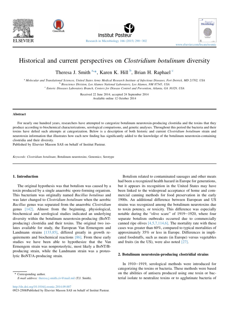 Clostridium Botulinum Pdf Botulinum Toxin Dna Sequencing