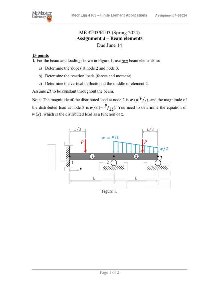 Finite Element Beam Analysis | PDF