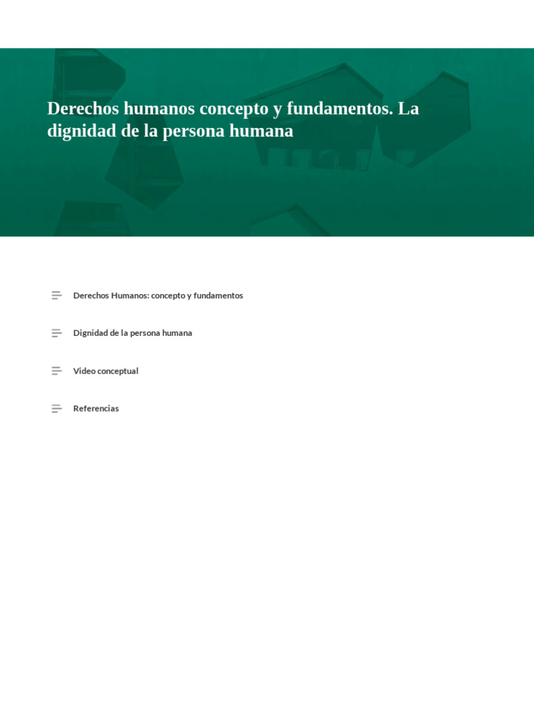 Derechos humanos concepto y fundamentos. La dignidad de la persona