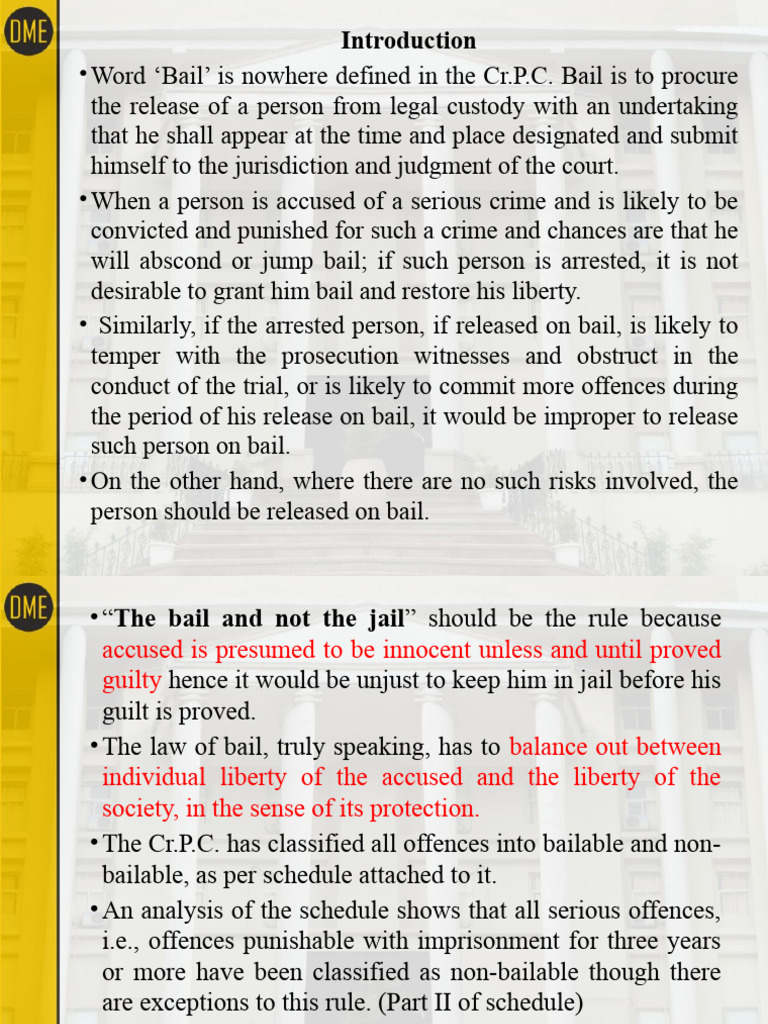 Understanding Bail in Criminal Law | PDF | Bail | Arrest