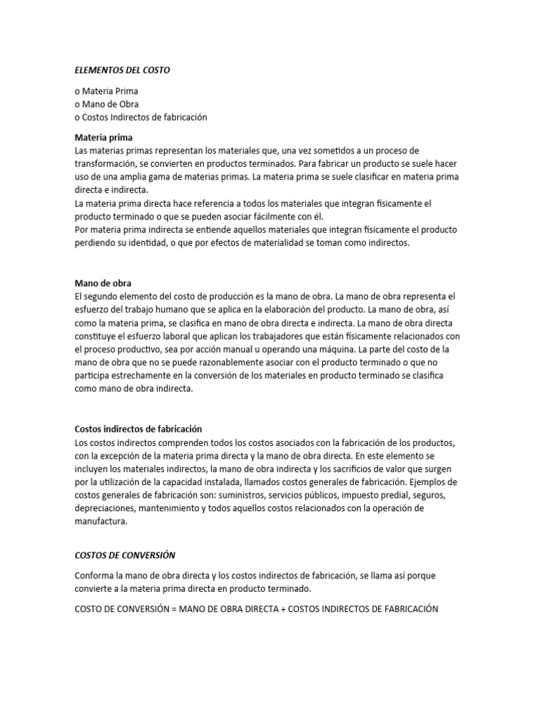 Elementos y Clasificación de Costos | PDF | Costo | Contabilidad
