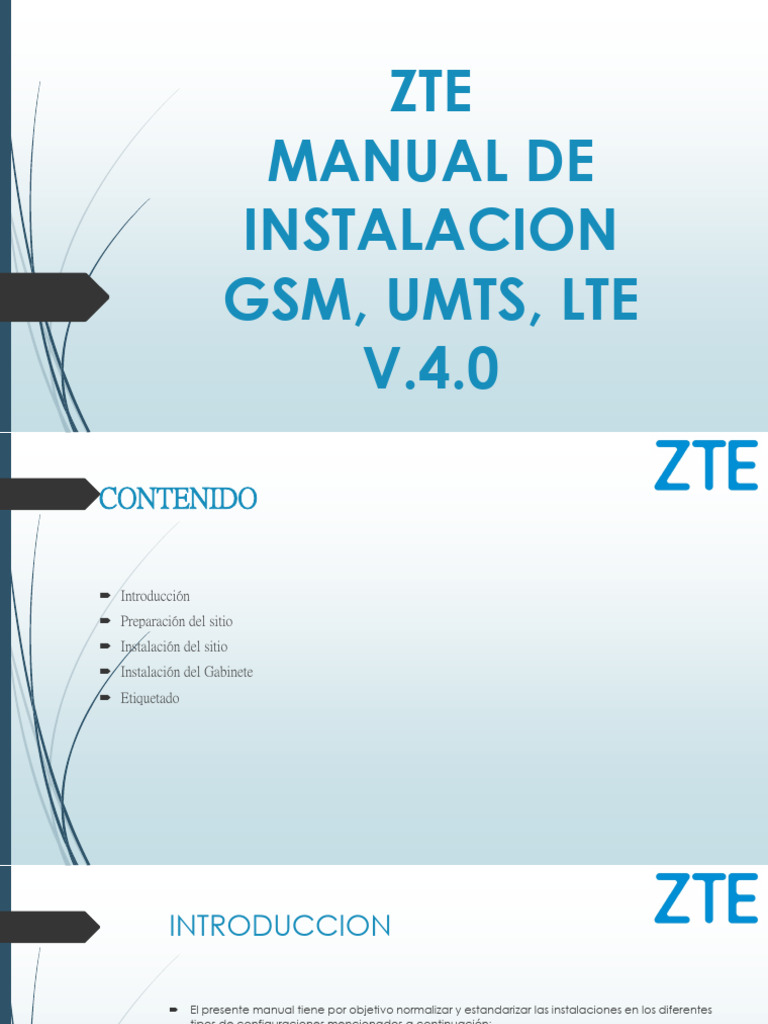 ZTE Manual Installation GSM-UMTS-LTE | PDF | Lte (Telecomunicaciones ...