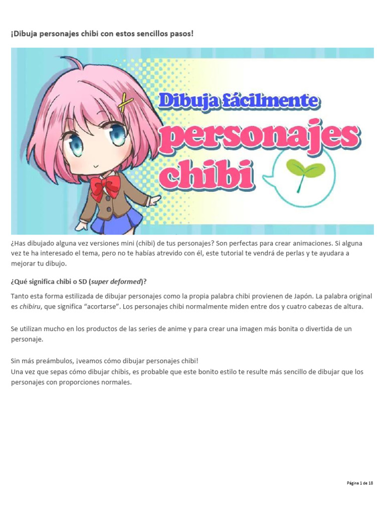 Cómo dibujar personajes chibi fácilmente | PDF | Cara