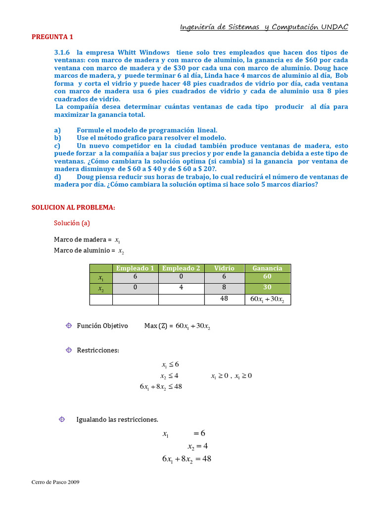 S2 - Ejercicios Resueltos de Programacion Lineal | PDF | Programación ...