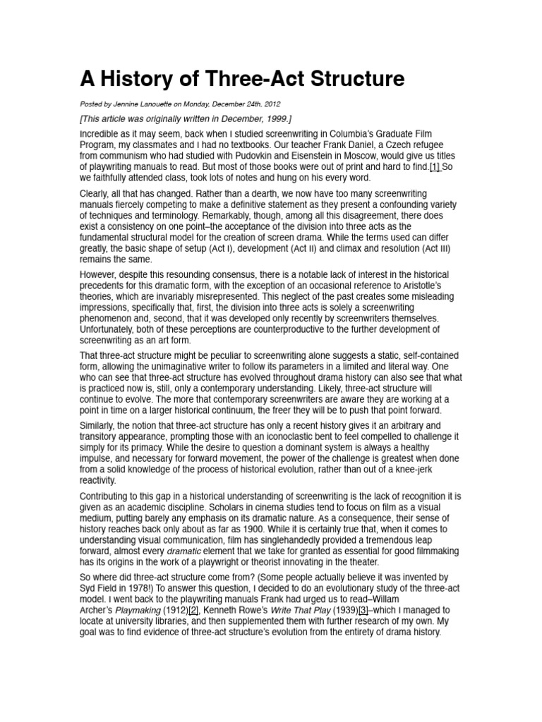 A history of three act structure pdf