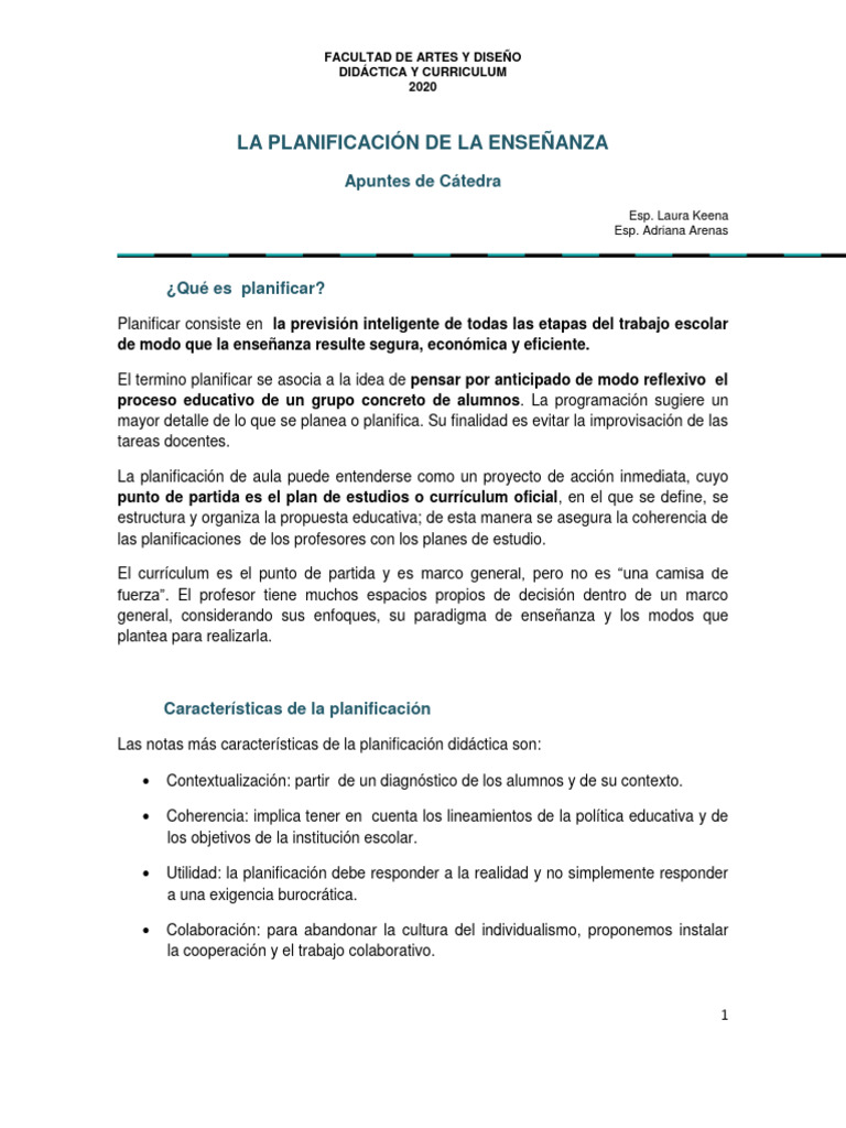 Planificación Didáctica Efectiva en Educación | PDF | Plan de estudios ...