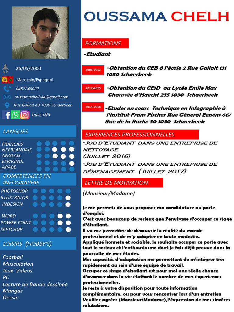 Candidature d'Oussama Chelh | PDF | Évolution de carrière