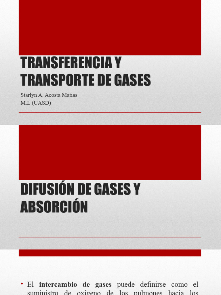 Transferencia y Transporte de Gases | PDF | Hemoglobina | Difusión