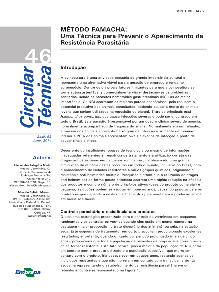 Método FAMACHA na Ovinocultura | PDF | Parasitismo | Anemia