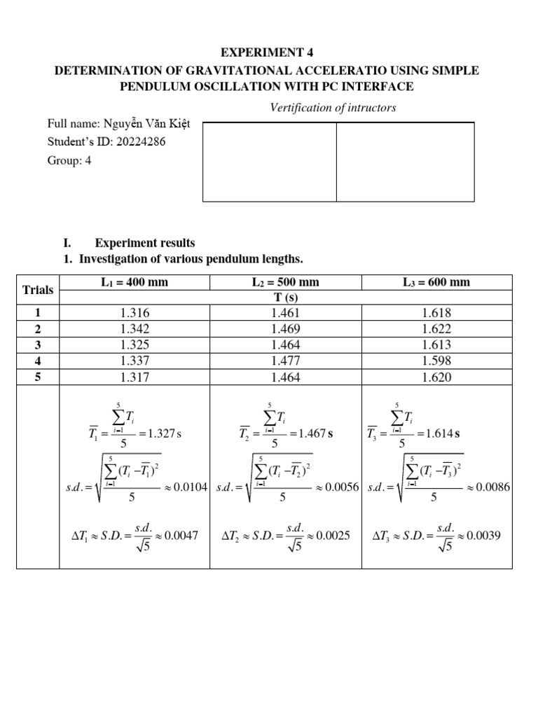 Experiment 4 | PDF | Mechanics | Physical Quantities