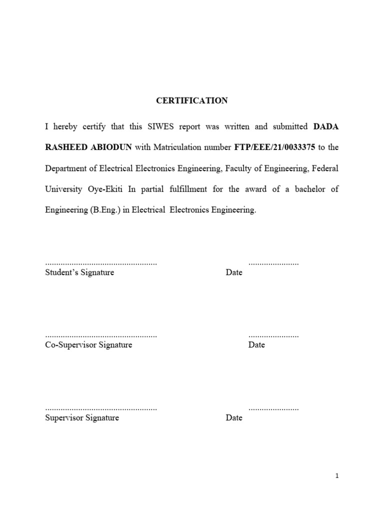 SIWES Report: Electrical Engineering Training | PDF | Electrical Wiring ...