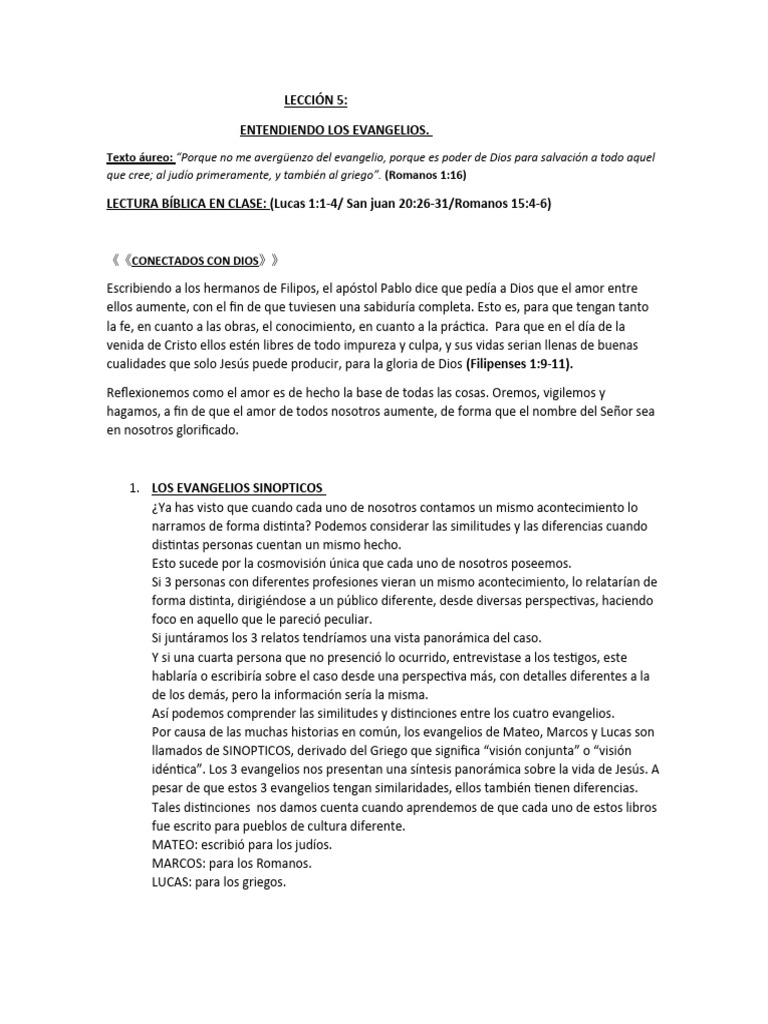 Lección 5 Nt Pdf Evangelio De Mateo Jesús