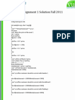 CS201 Assignment 1 Solution Fall 2011