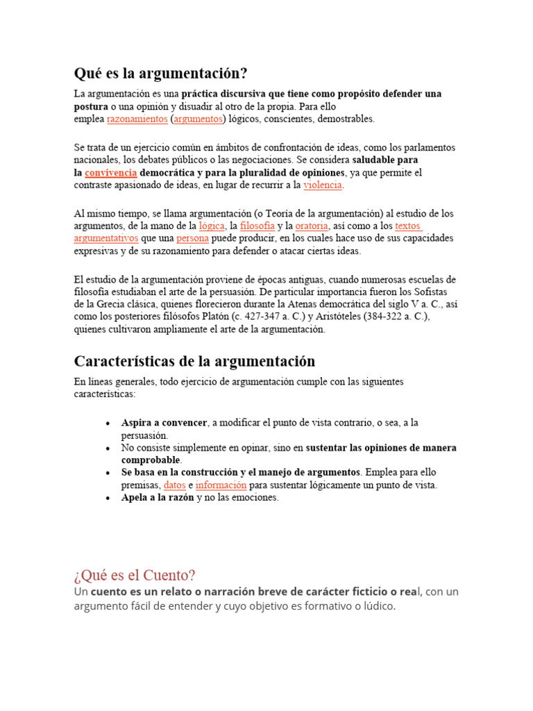 Qué Es La Argumentación y Tipos de Uento | PDF | Teoría de la ...