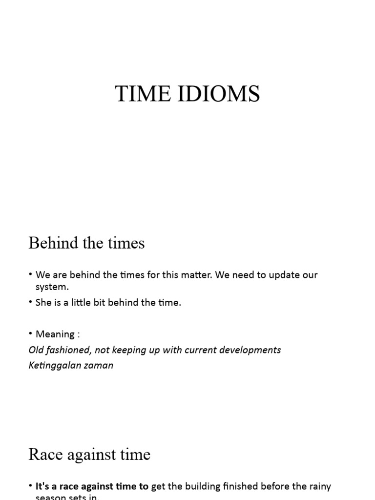 Time Idioms | PDF