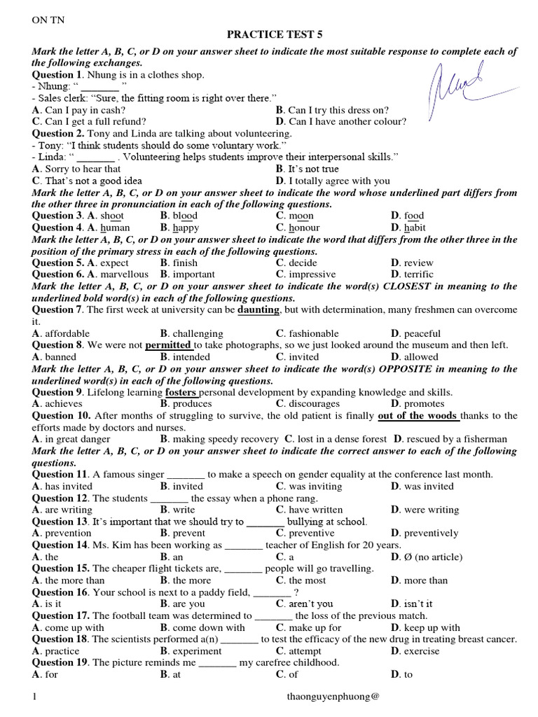 Text And Test 5