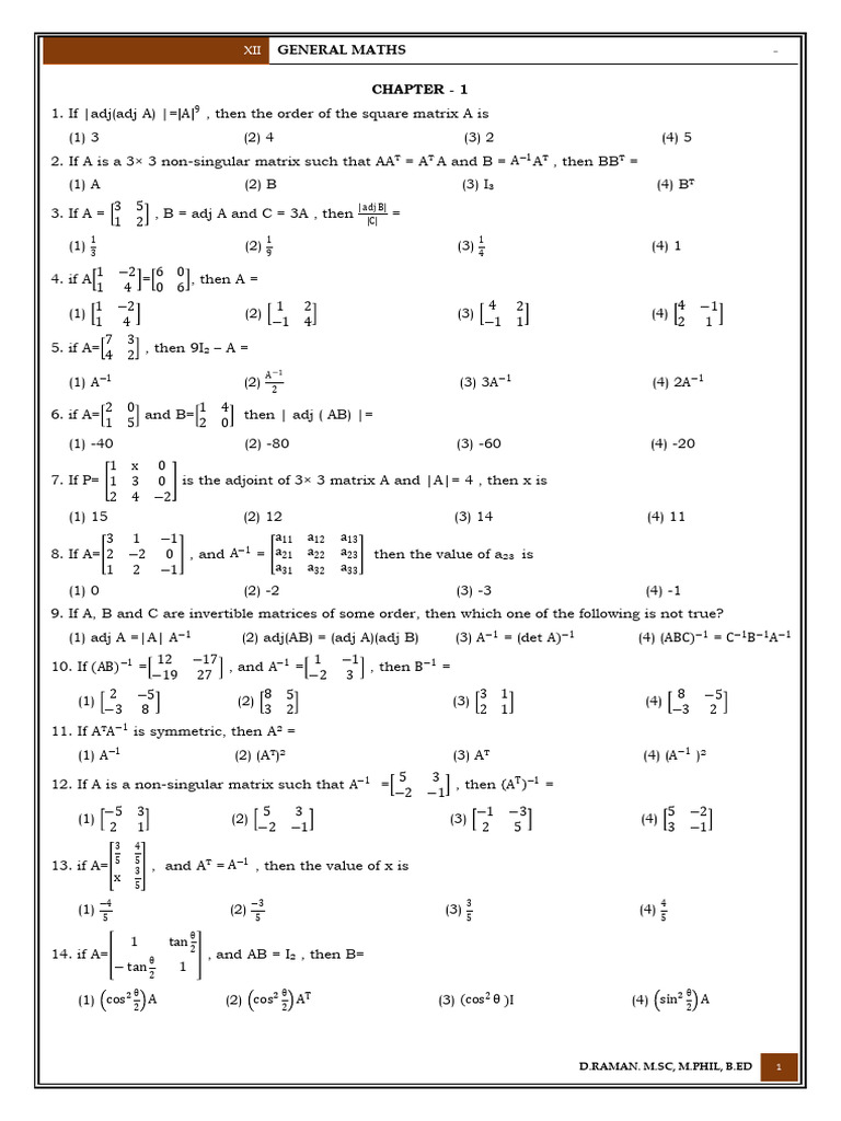 General Maths Concepts and Problems | PDF | Zero Of A Function ...