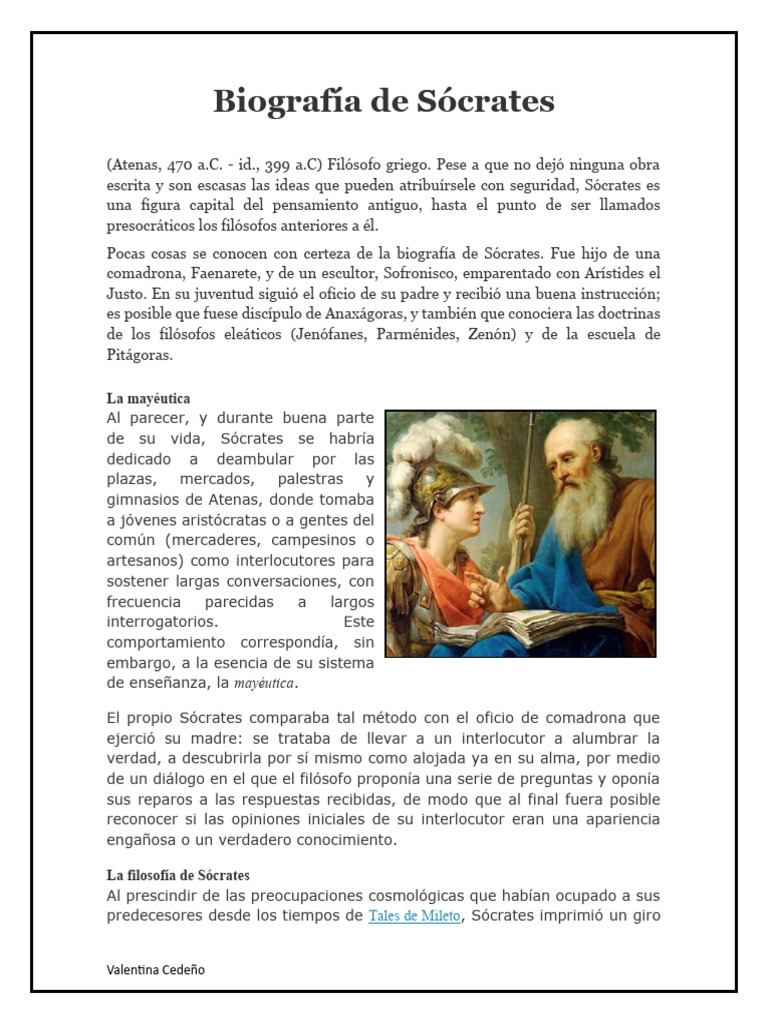 Biografía y filosofía de Sócrates | PDF | Sócrates | Filosofía antigua