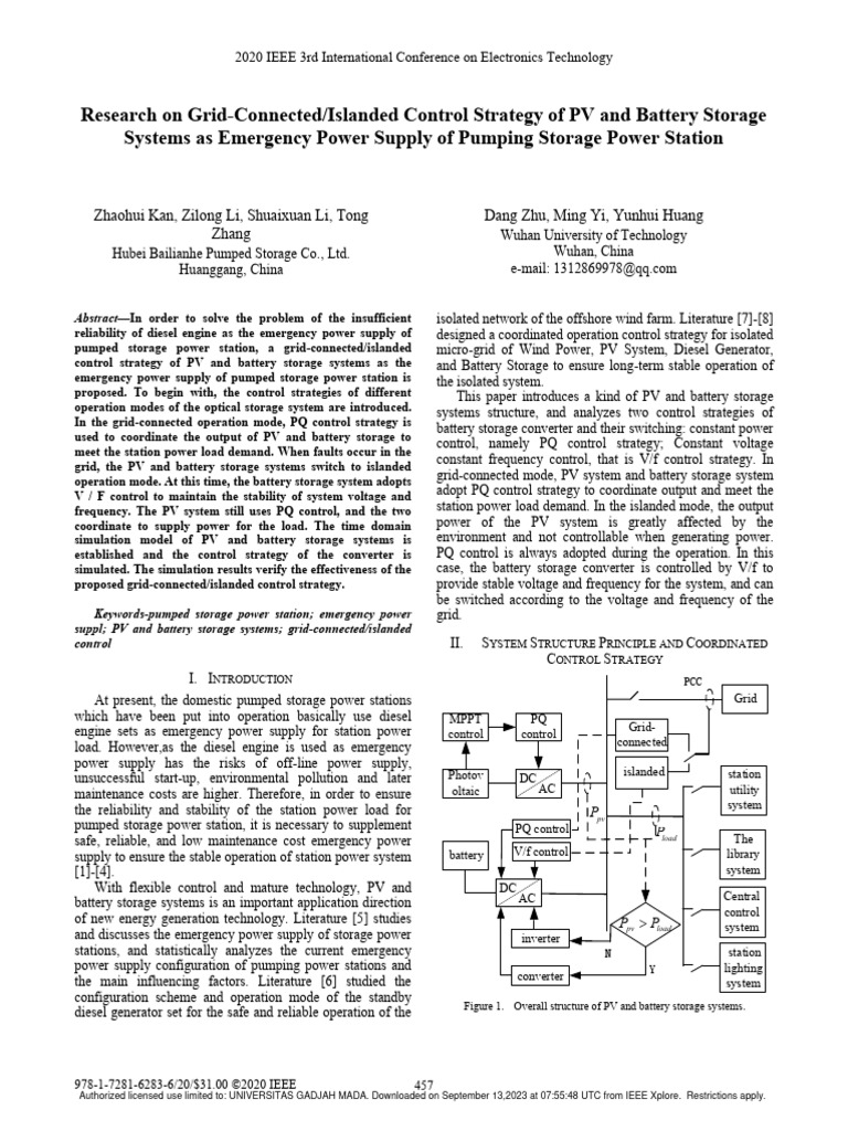 PV and Battery Control for Emergency Power | PDF | Power Supply ...