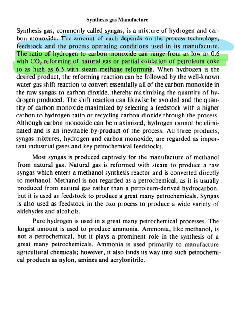 Synthesis Gas Production via SMR Process | PDF | Science & Mathematics
