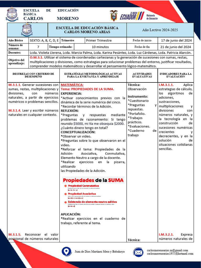 Plan de Clase Primaria | PDF | Palabra | Fonología