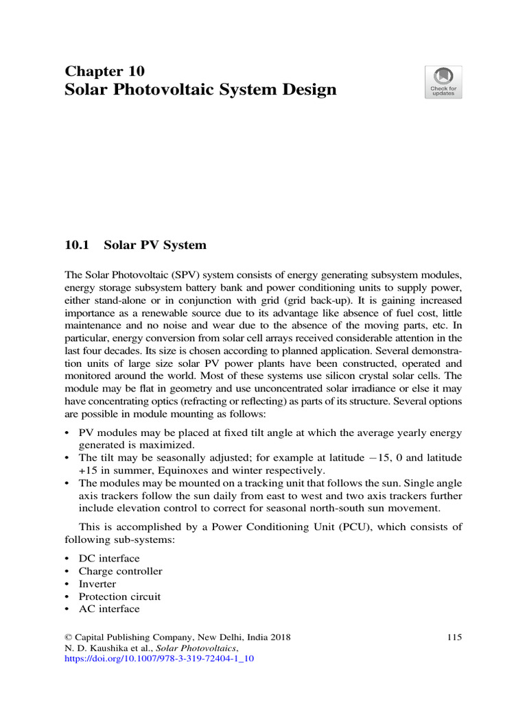Solar Photovoltaic System Design Overview | PDF | Photovoltaic System ...