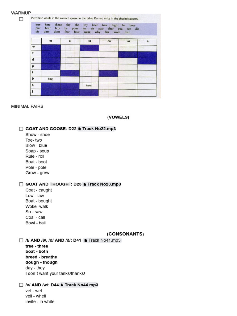 Phonological Practice Exercises Pdf
