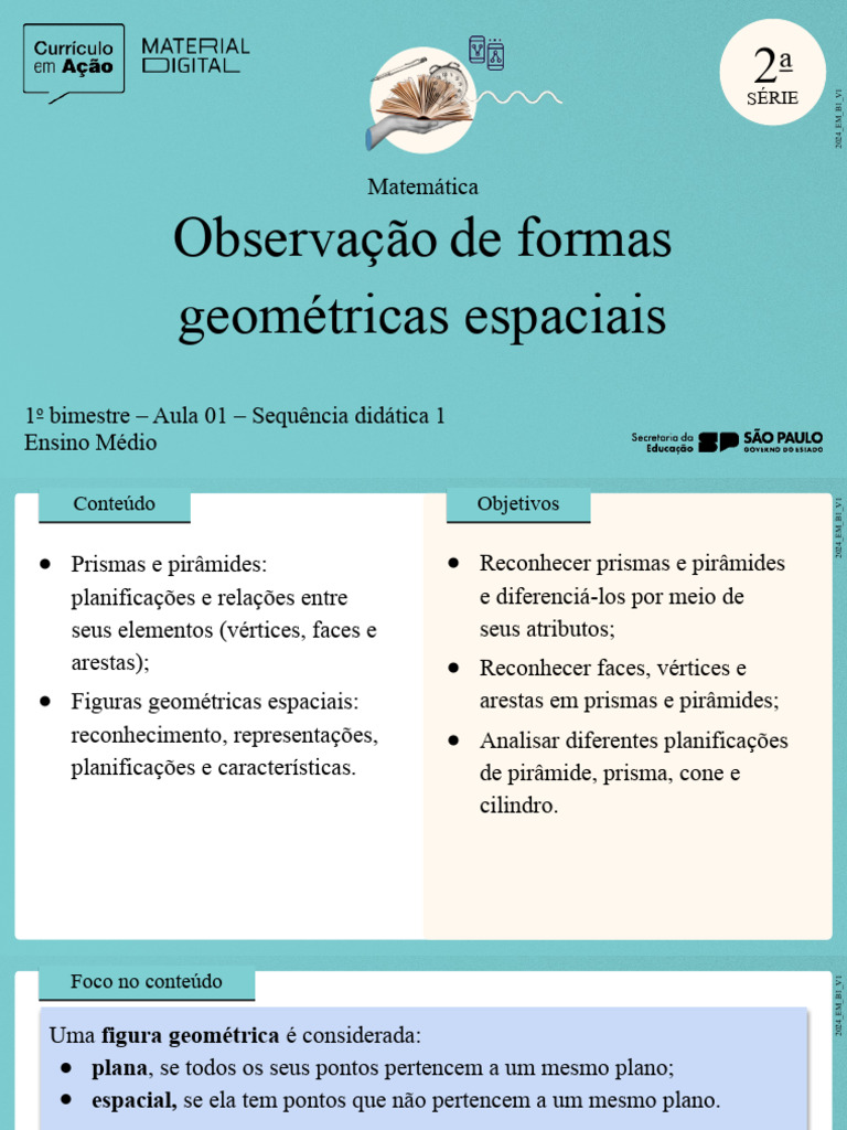 Figuras Geométricas Espaciais: Prismas e Pirâmides | PDF | Geometria ...