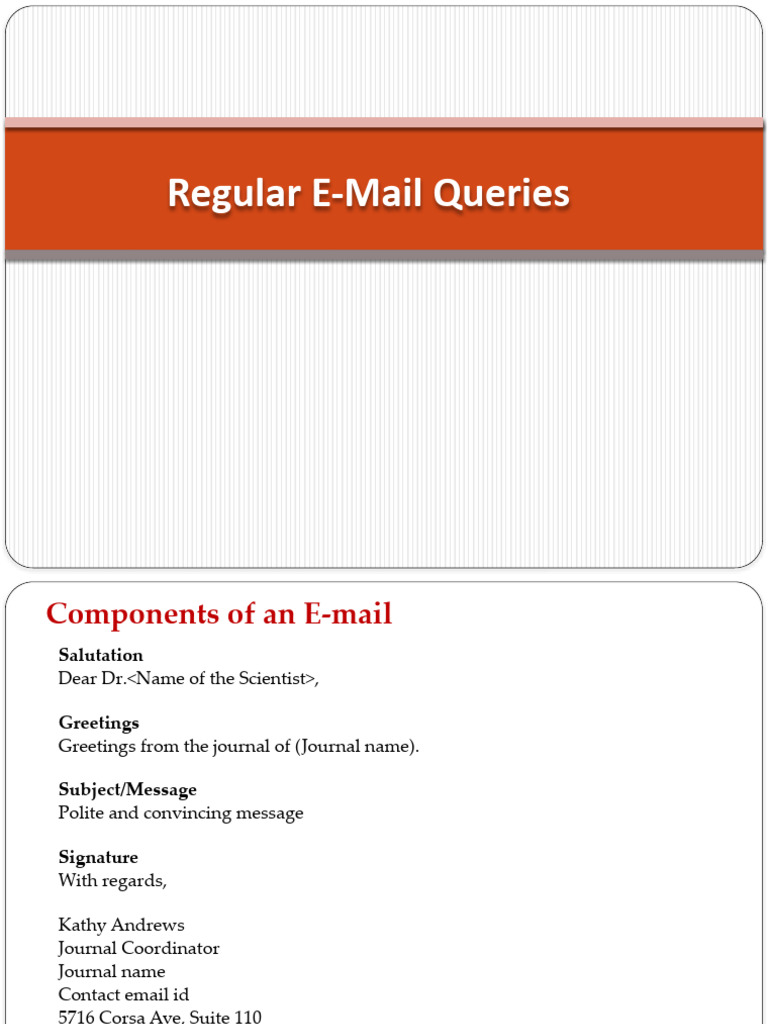 Essential Guide to E-Mail Queries for Journals | PDF | Academic Journal ...