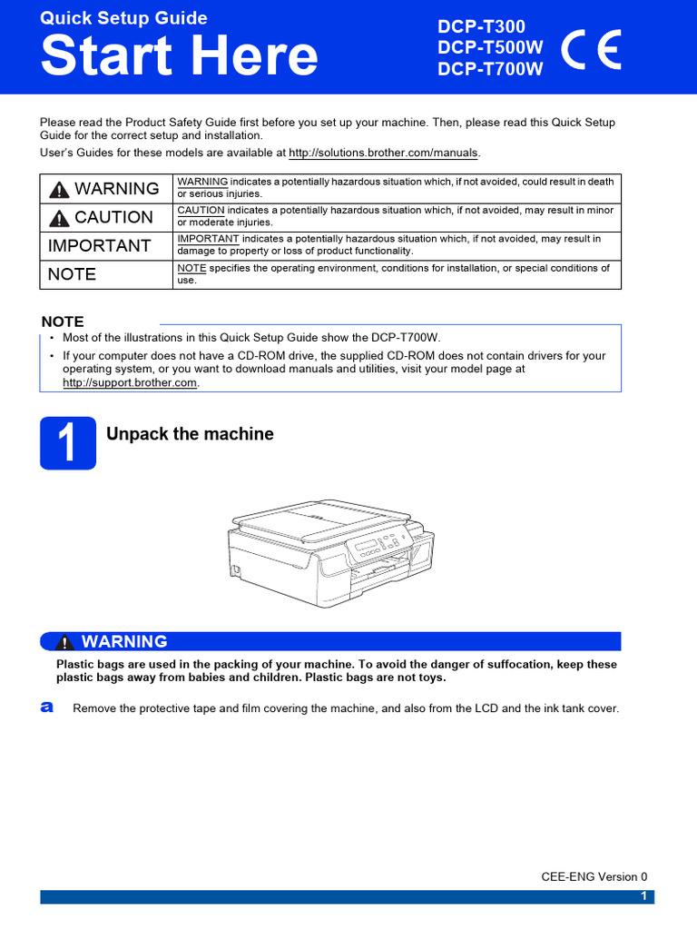 Brother DCP-T Series Quick Setup Guide | PDF | Microsoft Windows ...