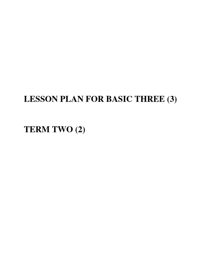 Lesson Plan For Basic Three | PDF | Learning | Word