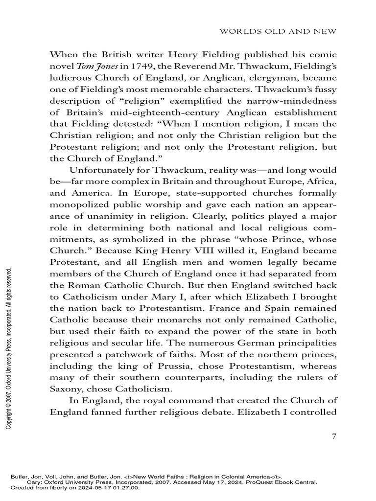 Butler - New World Faiths Religion in Colonial America | PDF ...