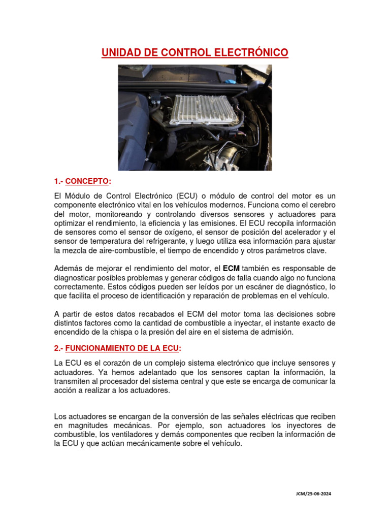 Unidad de Control Electrónico | PDF | Electrónica | Motores