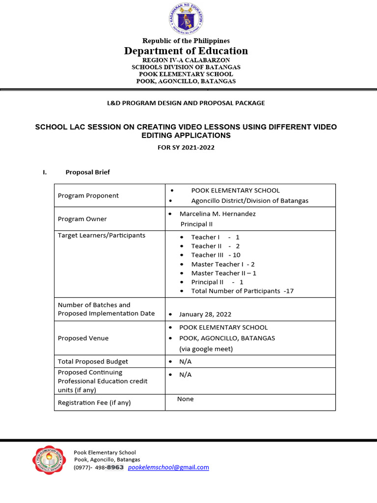 Video Lesson Creation Training Proposal | PDF | Learning | Teachers