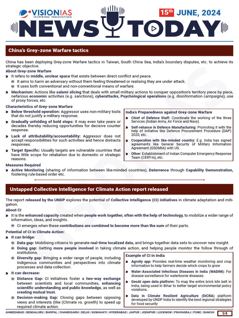 VisionIAS Daily Current Affairs 15 June 2024 | PDF | Sea Surface ...
