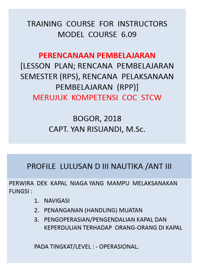 Perencanaan Pembelajaran Rps Pdf Navigation First Aid