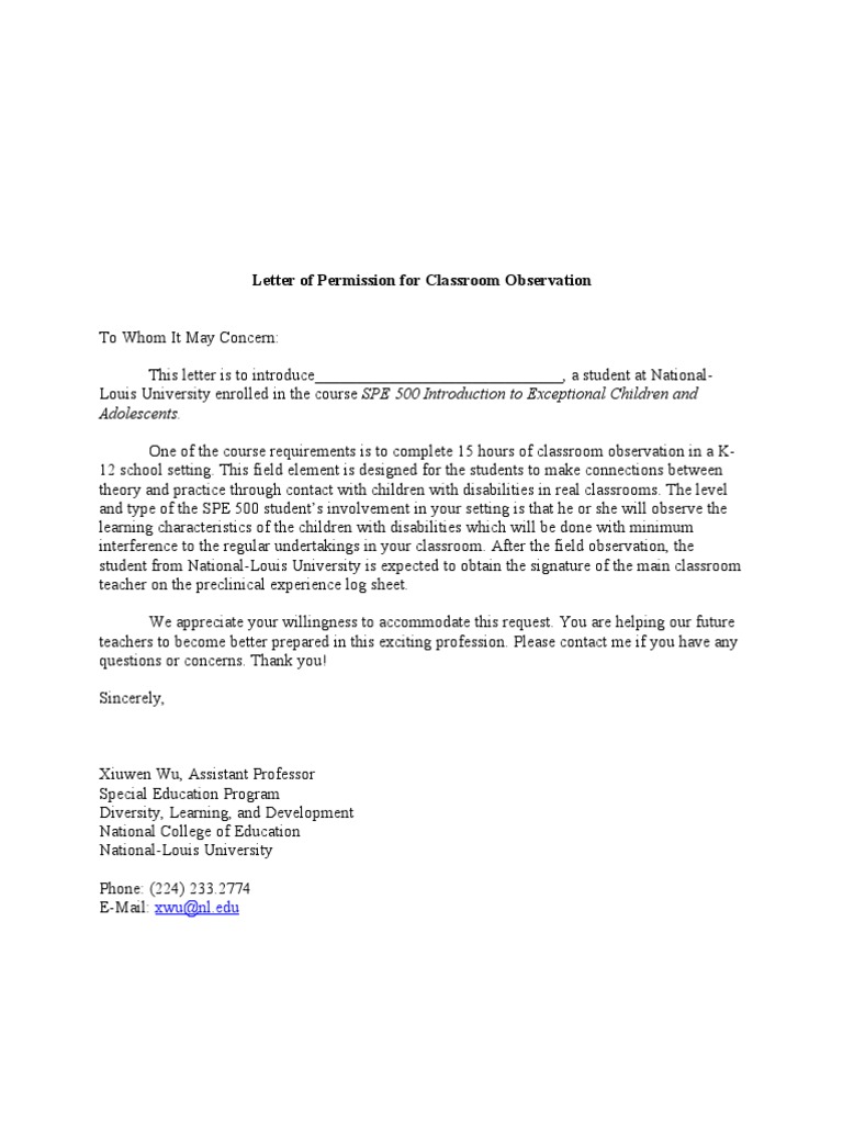classroom to permission letter observe teacher for of Letter Permission Observation Classroom classroom to permission letter observe teacher for of Letter Permission Observation Classroom