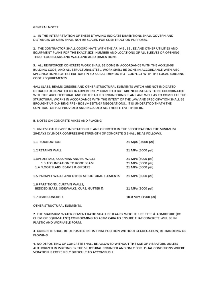 General Notes | PDF | Concrete | Building Technology