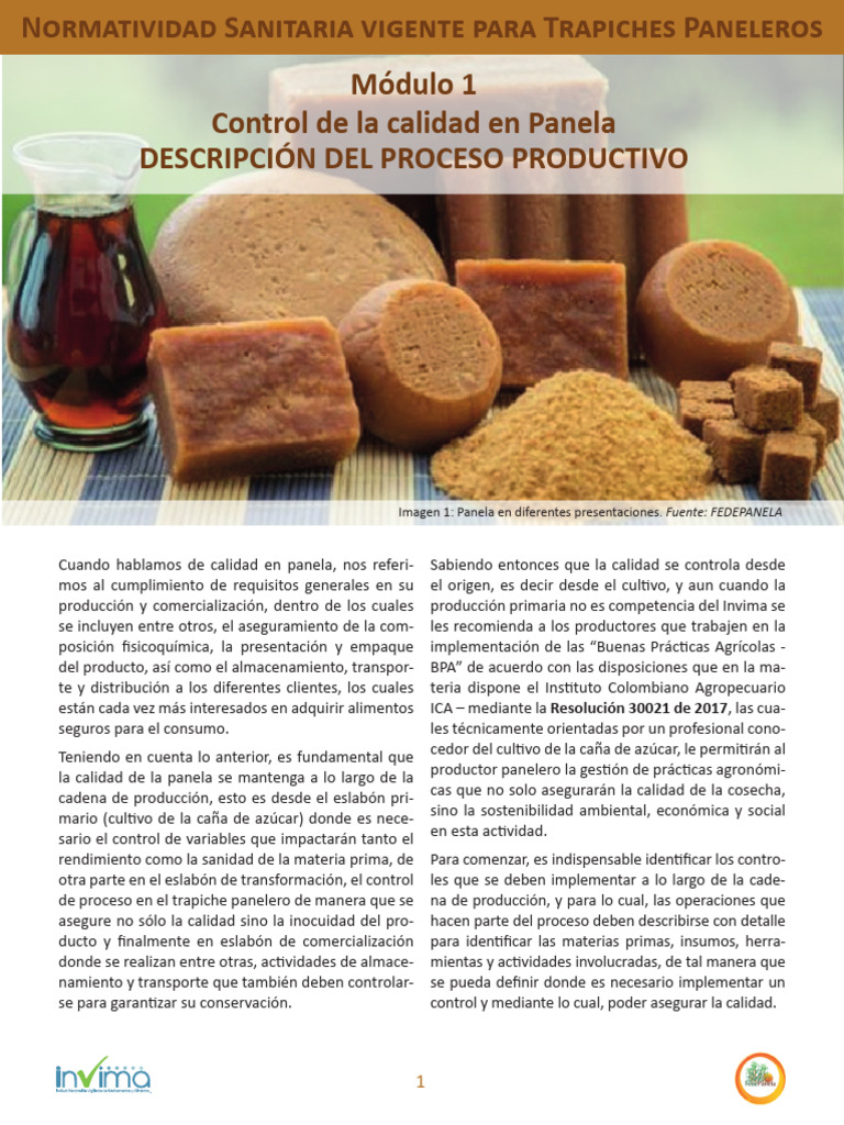 Proceso Productivo de la Panela | PDF | Agua | Caña de azúcar
