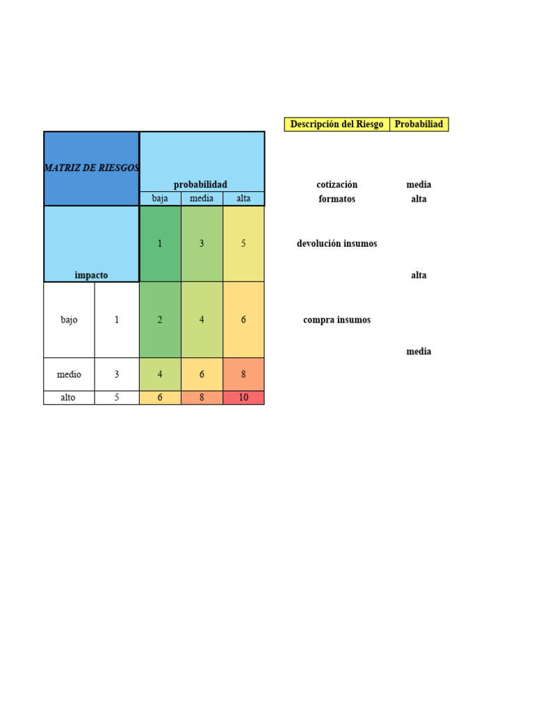 Matriz de Riesgos y Gestión de Compras | PDF | Riesgo | Planificación