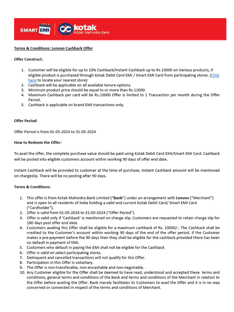 kotak-smart-emi-lenovo-tnc-may24-pdf-credit-card-debit-card