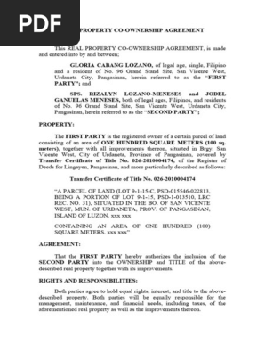 Co-Ownership Agreement