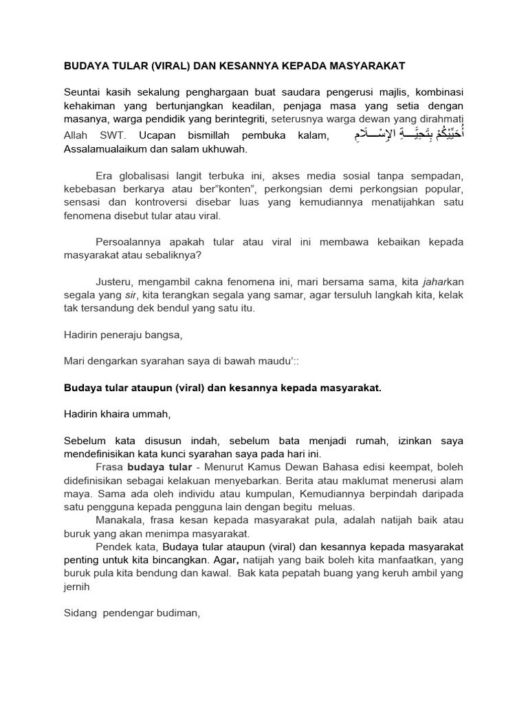 Kesan Budaya Tular kepada Masyarakat | PDF | Ilmu Sosial