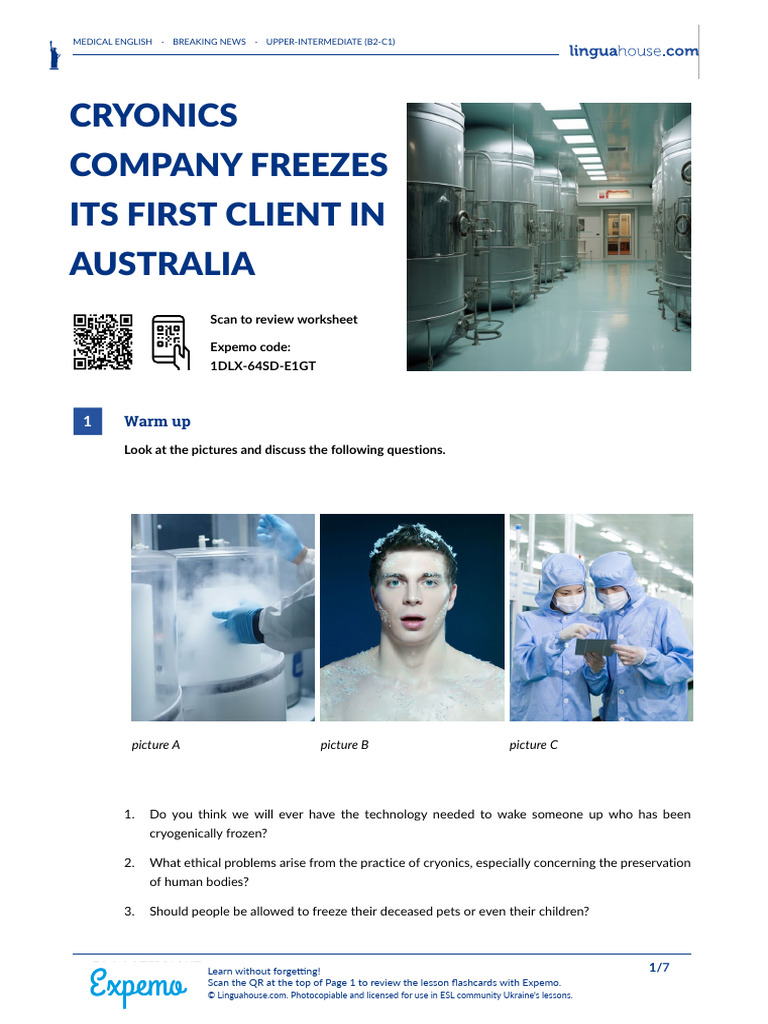 Cryonics Company Freezes Its First Client in Australia American English