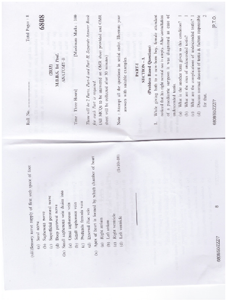 ANATOMY AND PHYSIOLOGY PAST PAPERS PDF 2022 visual data 2