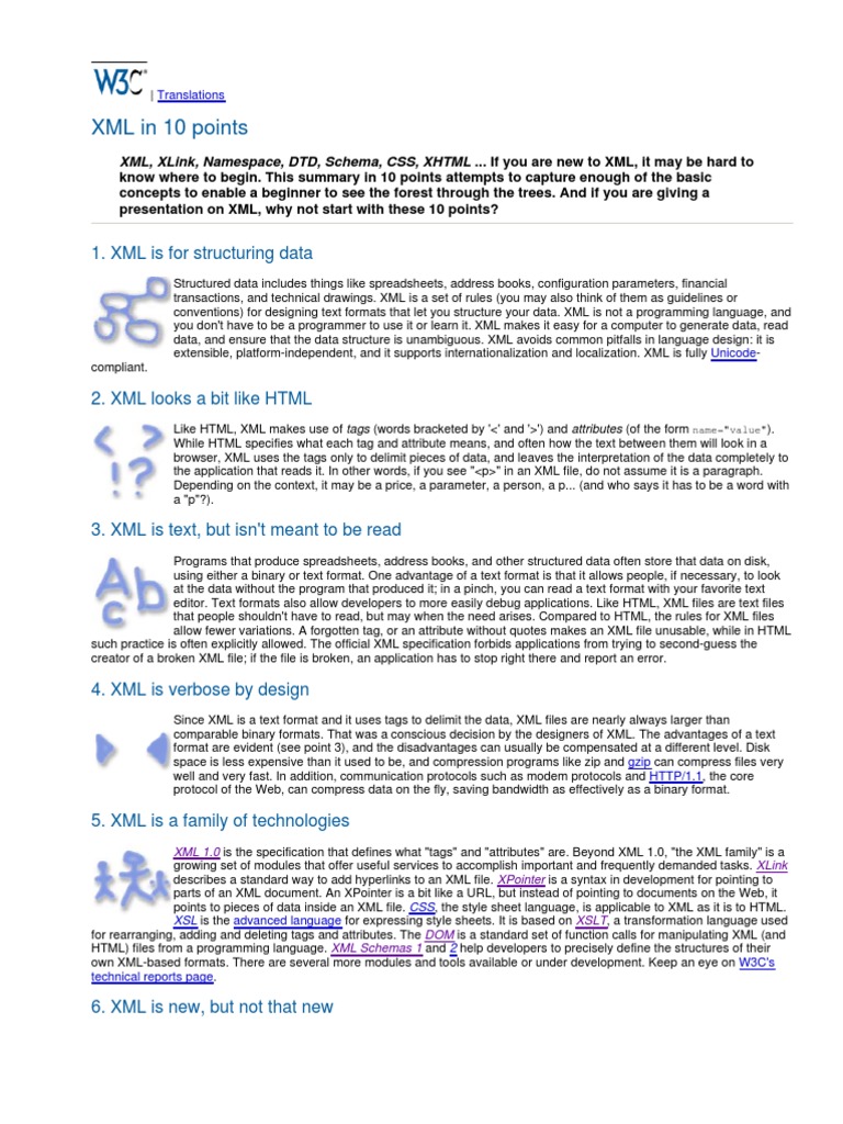 XML in 10 Points | PDF | Xml | Xhtml